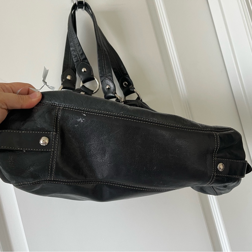 Coach Black Madison Maggie Leather Shoulder Bag with Silver Hardware - Picture 4 of 11